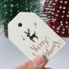 50PCS Christmas Labels Santa Claus Elk Gloves Tree Labels Xmas Decoration Hang Tags Christmas Gift Wrapping Supplies Kraft Tag