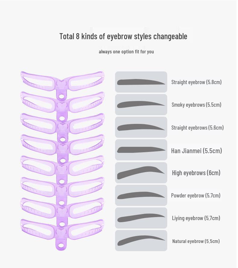 Three-Generation Eyebrow Kit: Handheld 3D Stencil with 4 Styles & 8 Shapes for Easy Trimming.