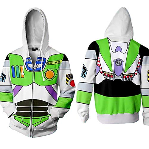 [SCGEHA] Adult Anime Cowboy Sheriff Space Ranger Hoodie, Toy Cosplay Costume, Black and Orange Balloon Set (Space Ranger/M)