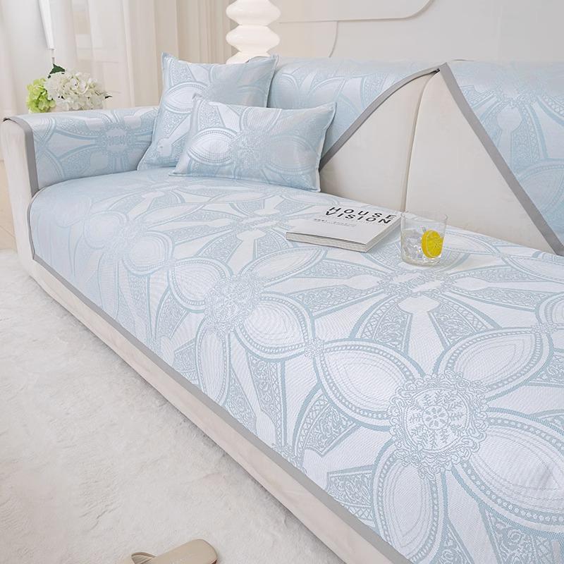 Summer Summer Summer Mat Sofa Cushion High -End Non -Slip Ice Silk Cushion Light Luxury Modern Sofa Cover Cover Cloth