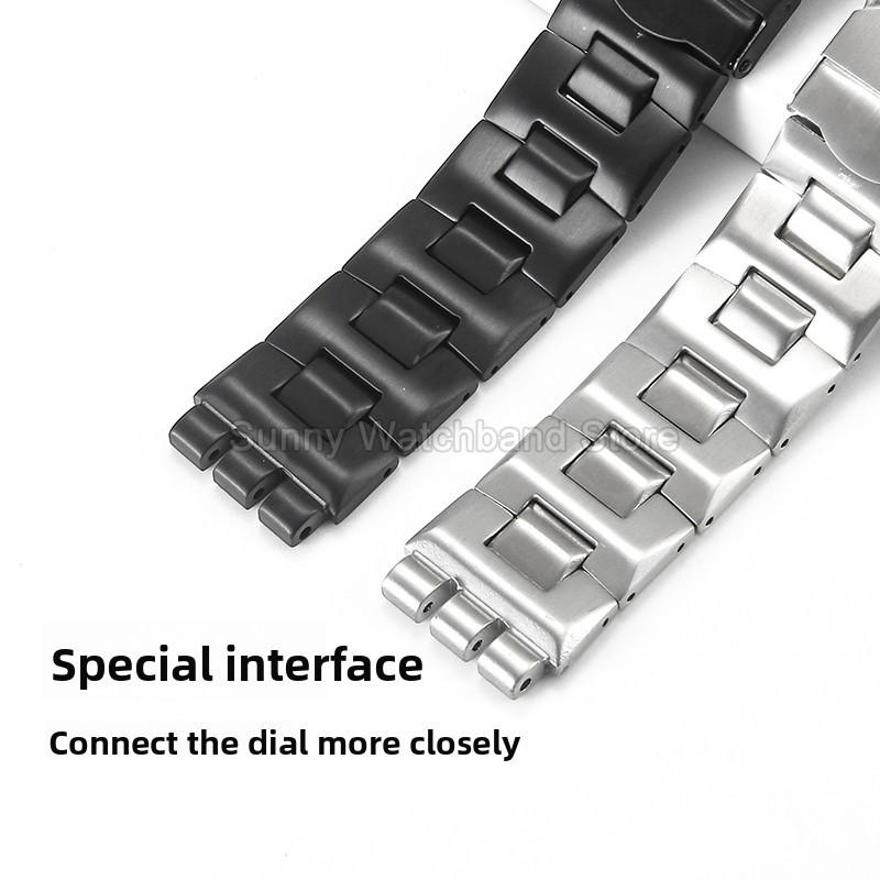 Silver Black for Swatch Bracelet 19mm Mid-Convex Style Stainless Steel 316L Watchband Easy-to-Clean Daily Wear Watch Accessories