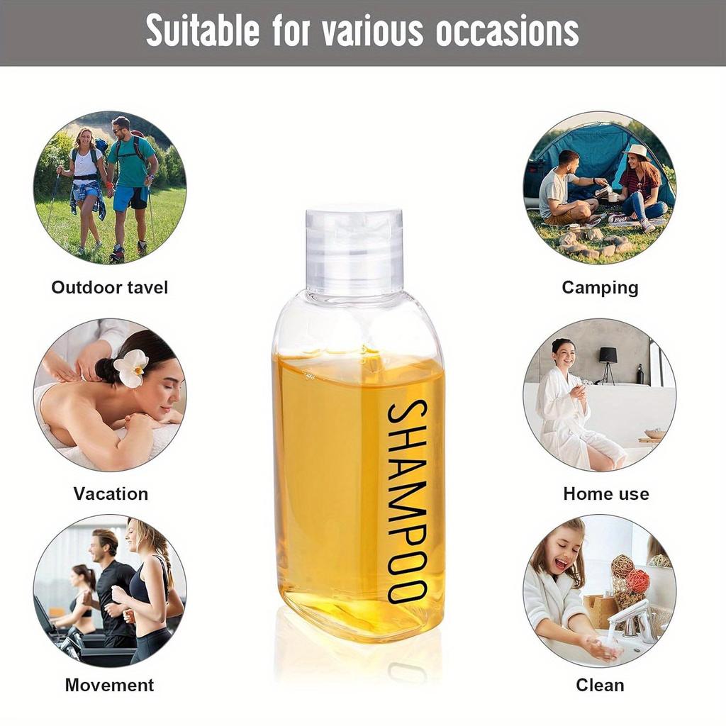 6pcs TSA-Approved Leakproof Travel Bottles, Conditioner, Body Wash & More - Portable & Secure Design for Travel Essentials