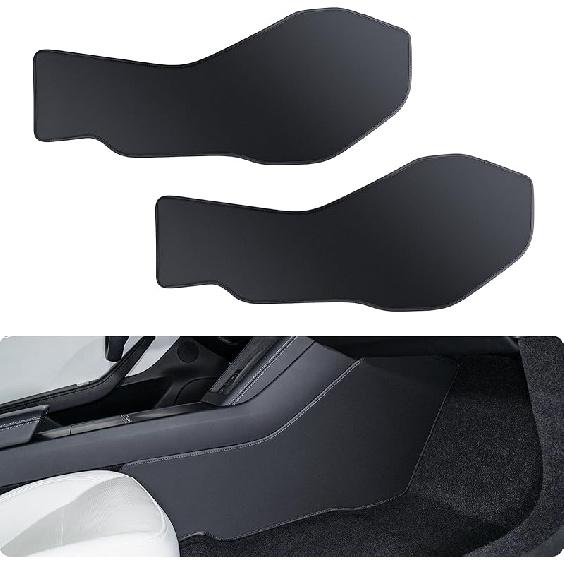 BASENOR 2026 2025 2024 Tesla Model 3 Highland Center Console Side Anti-Kick Mats, Waterproof & Dust Resistant Protector Cover Front Seat Side Leather