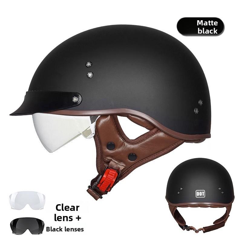 Motorcycle Helmet Retro Half Helmet Unisex Four Seasons Cycling Safety Helmet Cool