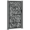 VidaXL Portail de jardin noir 105x180 cm acier conception de tracés, porte de clôture, porte extérieure, porte en métal, 4100982