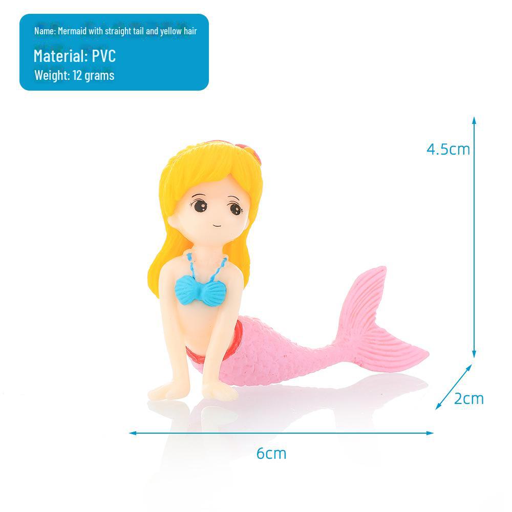 Mermaid PVC Fish Tank Decoration: Small Desktop Aquarium Ornament for Bonsai Landscapes