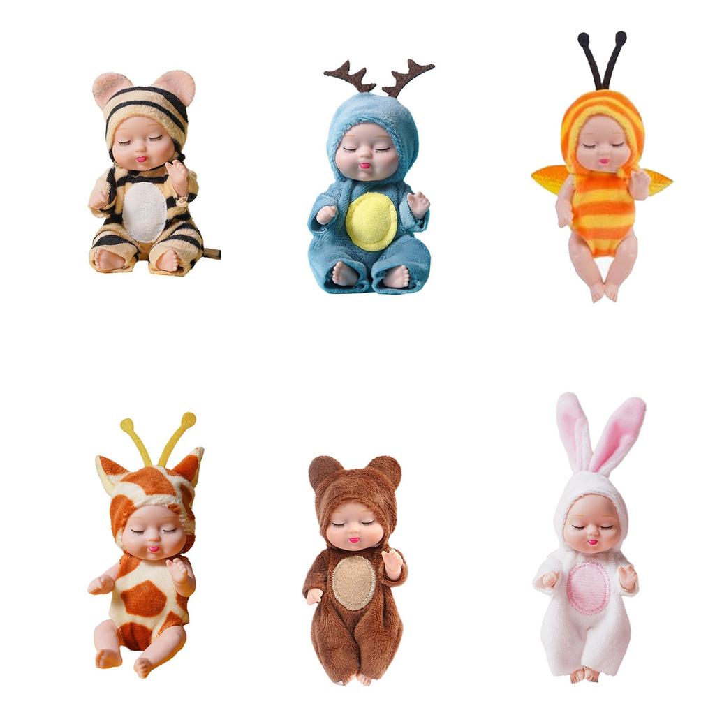 4-дюймовые куклы-младенцы, набор из 6 предметов, реалистичные игрушки-куклы с милой одеждой для кукол ручной работы, подходящие для детей от 3 лет и старше