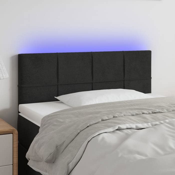VidaXL LED Headboard Bedroom Furniture Single Bed Accessory Headboard Interior Black 80x5x78/88 3121644