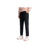 Fila Fitness Athletics Solid Color Simple Comfortable Elastic Knitted Sports Pants Women Bottoms Deep-Black A11W511604F-BK