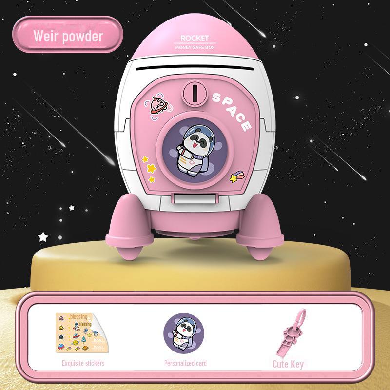 Rocket Piggy Bank Ornament - Educational Toy & Birthday Gift for Children and Students