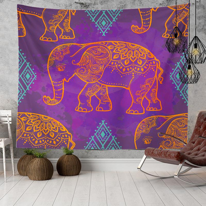 Home Decor Indian Ethnic Tapestry Hanging Elephant Digital Printing Tapestry Living Room Background Cloth Beach Towel