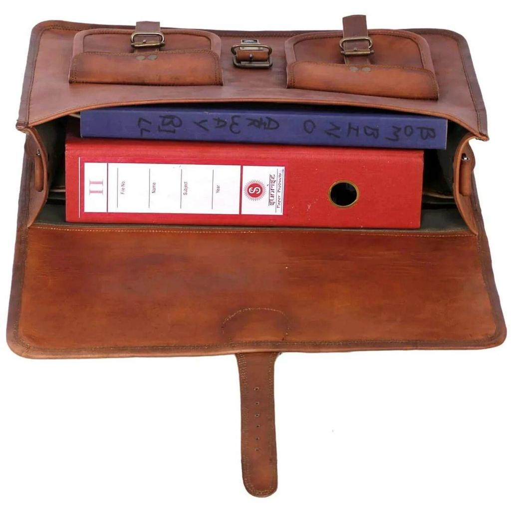 Laptop Bag Leather Genuine Messenger Briefcase Shoulder Vintage Satchel Men New