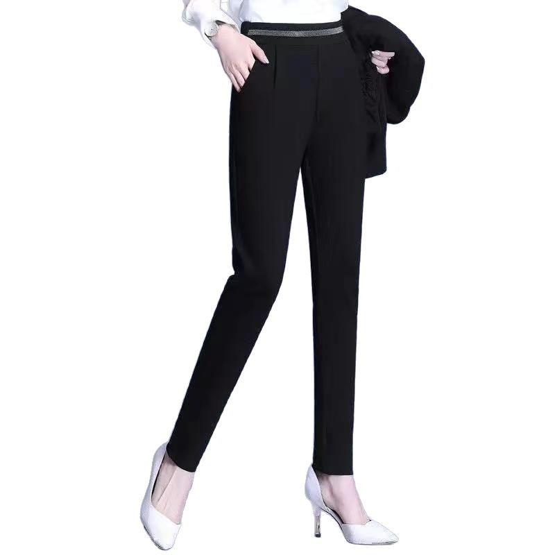 Plus Size Women's Fleece High Waist Harem Pants - Extra Long, Loose Fit, Straight Leg, Elastic Waist