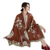 Flower full moon double-sided jacquard imitation cashmere scarf women's winter versatile warm dual-purpose shawl scarf
