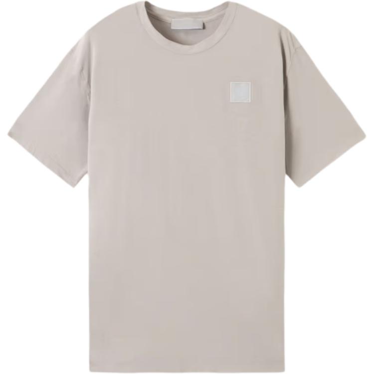 

Stone Island Logo Patch Slim Fit Crew Neck Drop Shoulder Short Sleeve T-Shirt Men Tops Gray White K1S1521000-08S0F11-V0064 L