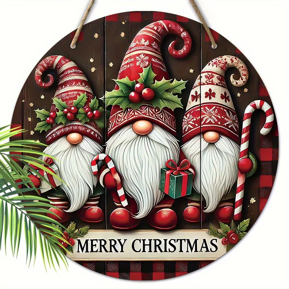 

New Wooden Christmas Brown Gingerbread Wreath Multicolor DIY Christmas Door Sign 2D Craft Christmas Wreath Decor Party Supplies