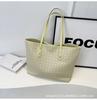 Niche design woven shoulder bag fashionable texture tote bag women's 2025 new large-capacity work commuter bag