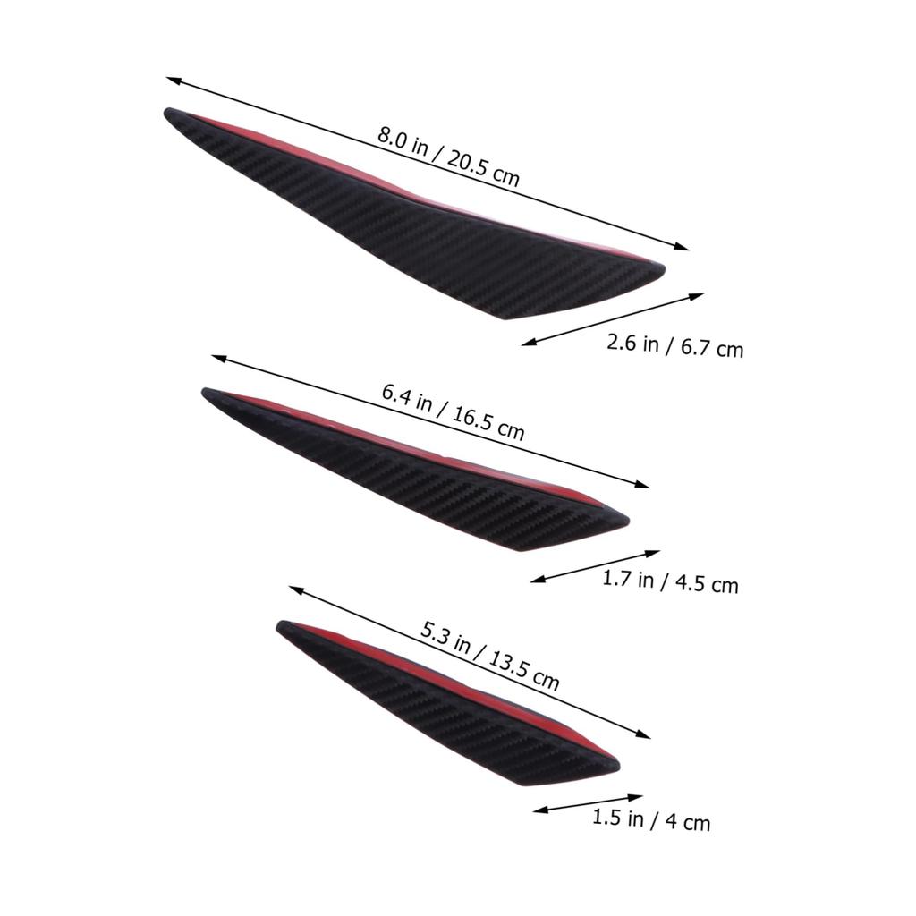 iplusmile 1 Set Bumper Carbon Auto Car Bumper Lip Splitter Fin Spoiler Car Accessories Car Supplies Black