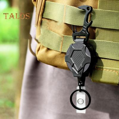 Heavy Duty Retractable Keychain with Magnetic Closure Tactical ID Badge Holder Reel Carabiner Clip Easy-pull Buckle