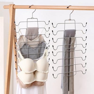 Houesehold Faltbarer mehrschichtiger Unterwäsche-Kleiderbügel für Unterhemden, BHs und Tanktops, multifunktionale Aufbewahrung, platzsparende Organizer