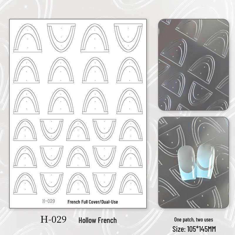 French Lace Nail Art Sticker Refill - No Curling, Multi-use, Adherent Guide Stickers for Pat-Pat Spray Painting.