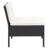 6 Piece Garden Lounge Set with Cushions Poly Rattan Black