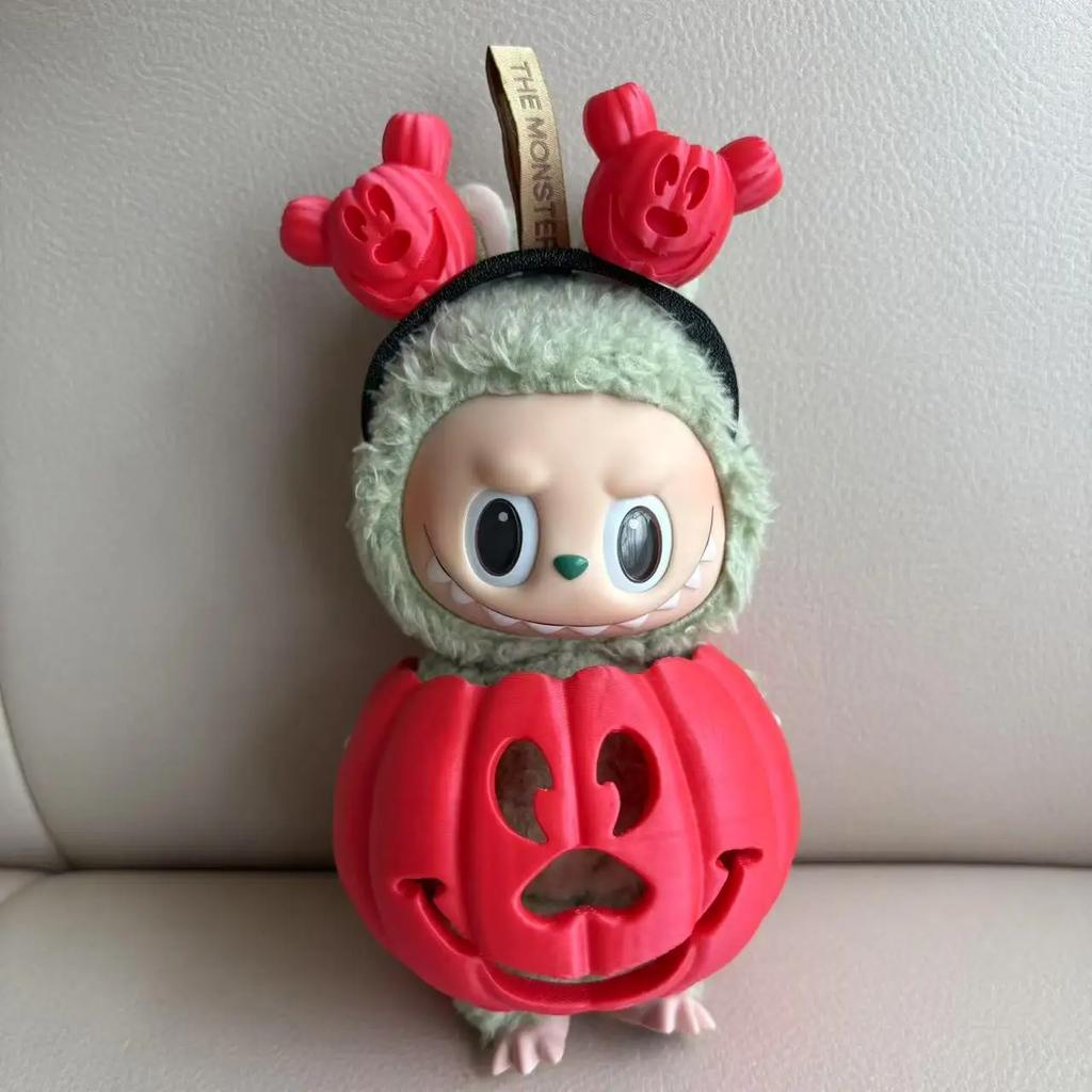Clothes For Labubu Halloween Gradient Colorful Pumpkin Outfit Set For 1.0 3.0 Generation Figure Collectible Decor Labubu Cosplay