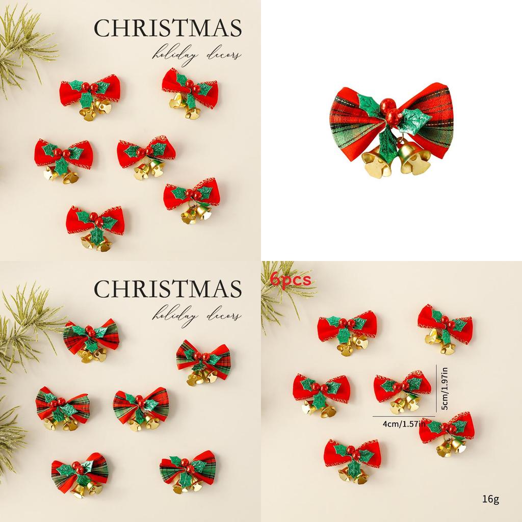 Christmas Mini Butterfly Bell Pendant Set Holiday Decoration Props For Seasonal Party Decorations