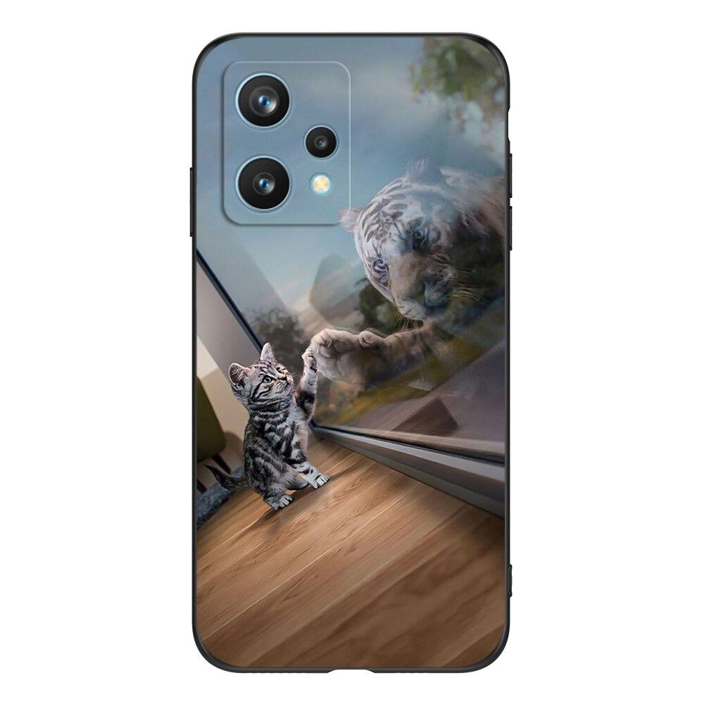 

Чехол для Realme 9 Pro Plus, задняя крышка для телефона Realme 9, 5G, 4G, черный чехол из ТПУ, лев, волк, тигр, дракон Realme 9 4G