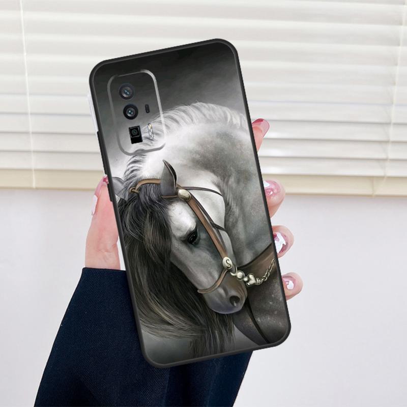 Animal Majestic Painting Horse Cover For Xiaomi 13 14 15 Ultra 11T 12T 13T 14T Pro POCO X7 Pro X3 X5 X6 M6 F5 F6 Pro Case