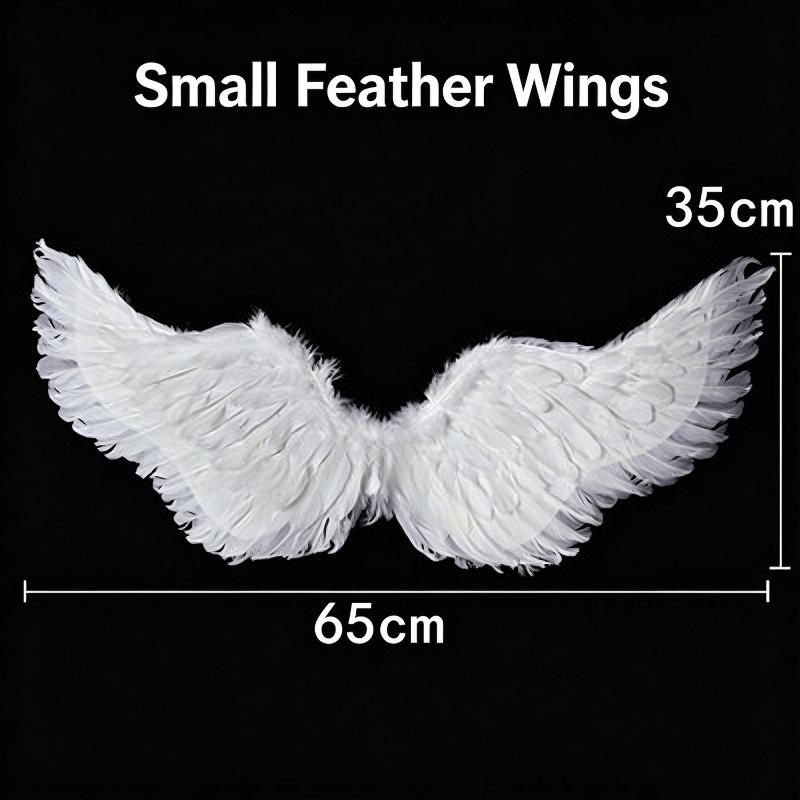 Halloween Christmas Devil Wings Cosplay Angel Wing  Wands Sets White Angel Fairy Feather Wings Wedding Birthday Party Props