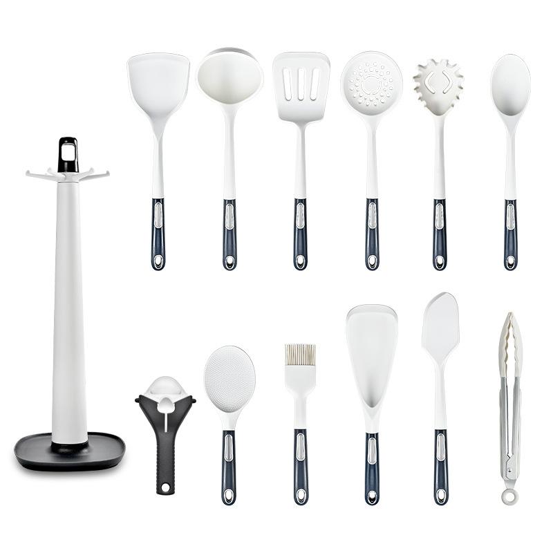 

6/12 шт. силиконовый набор кухонных принадлежностей с ручкой из АБС-пластика кухонные принадлежности для выпечки кухонные принадлежности аксессуары ведро для хранения 12-piece set
