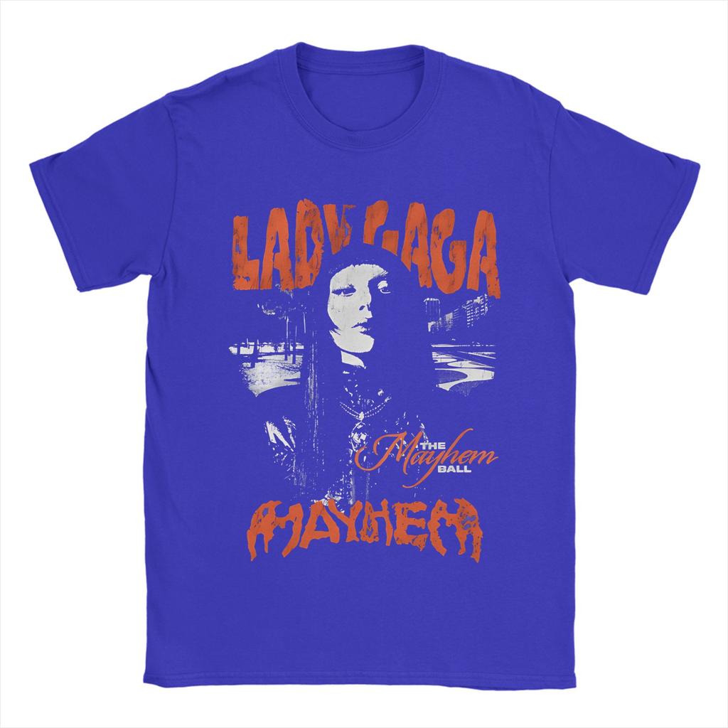 Lady Gaga  The Mayhem Ball Tour   Tshirt Unisex Cotton Top Tee Harajuku  Round Neck Short Sleeve