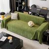 Chenille Protector Sofa Covers Green Sofa Slipcover Couch Cover Living Room Pet Soft with Tassel Washable Throw Blanket Stylish