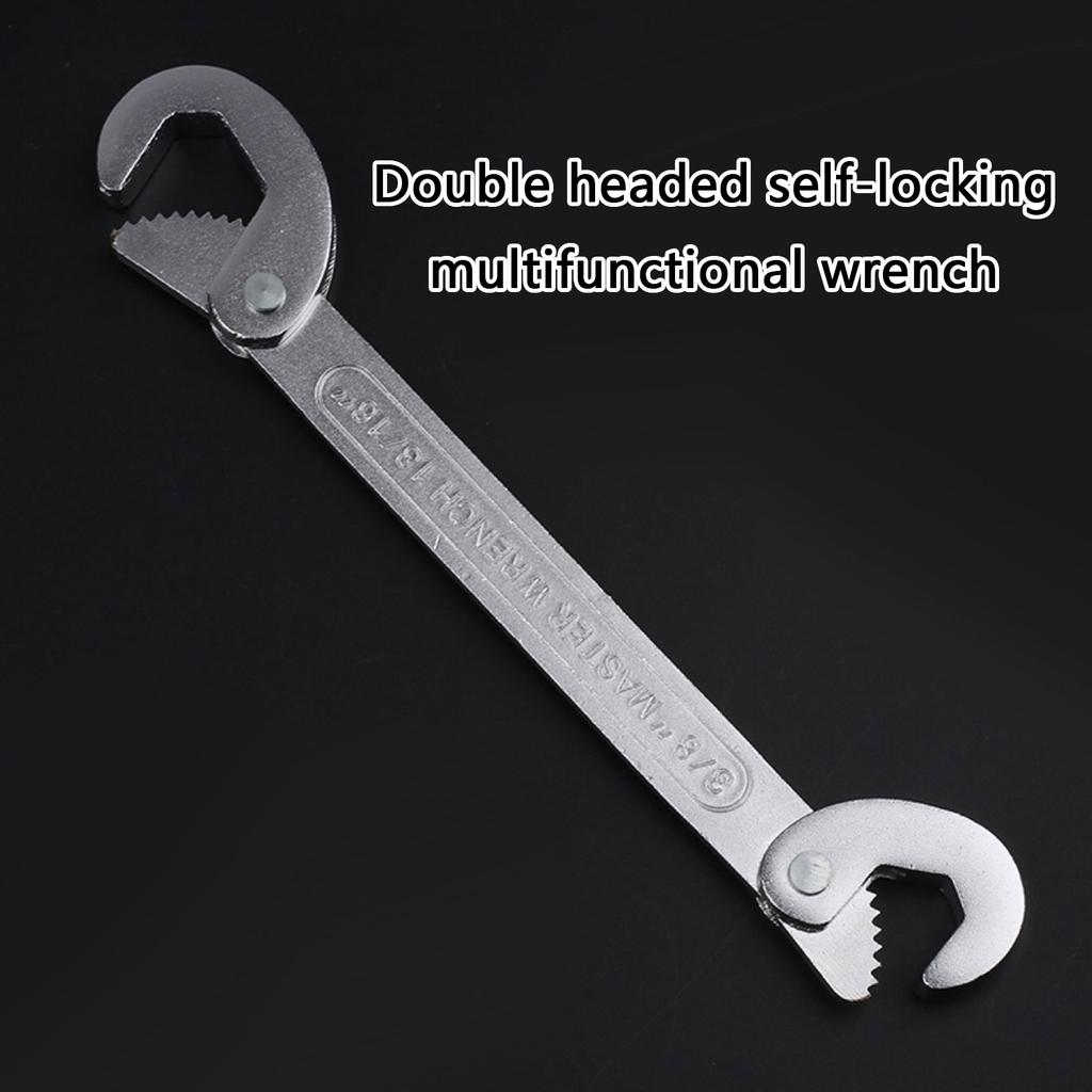 Adjustable Double Hook Spanner Tool High Carbon Steel Large Open End Wrench Ergonomatic Handle For Expert Technicians