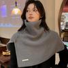 Button Scarf Women Autumn Winter Korean Style All-Match Warm Neck Cover Outer Wear Split Knitted Scarf