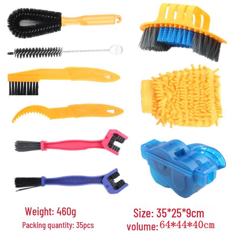 Portable Mountain Bike Chain Cleaner & Maintenance Brush Kit