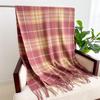 Unisex Korean Plaid Thick Winter Scarf with Tassels - Imitation Cashmere Shawl