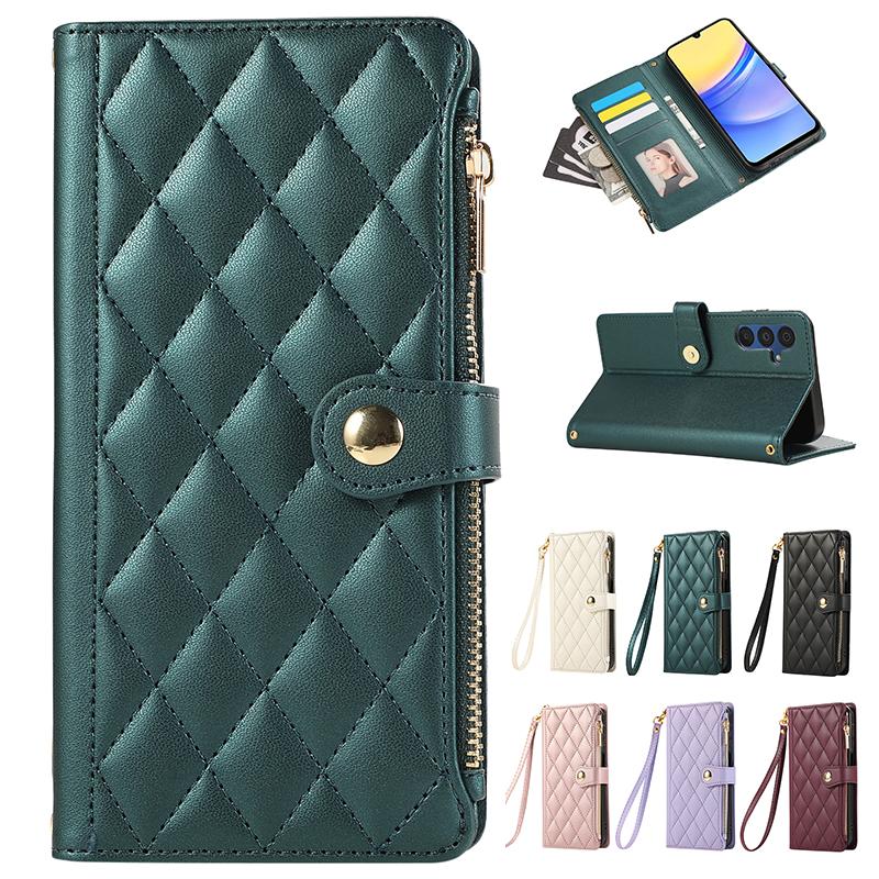 Portafoglio Custodia Cover in Pelle con Cerniera Per Samsung Galaxy S26 S25 Ultra S24 FE S23 S22 S21 Plus A15 A16 A36 A56 A35 A55 A54 A34