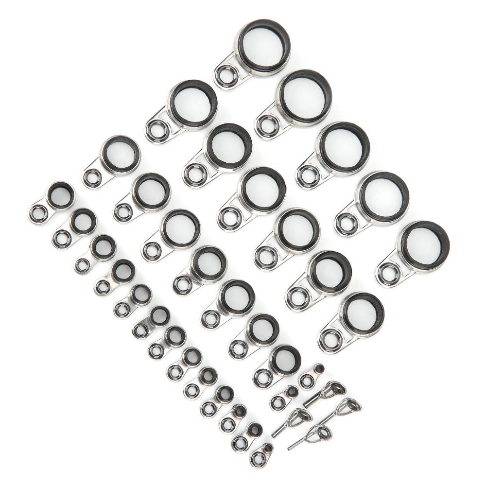 37PCS Ceramic Rings Fishing Rod Guides Multiple Sizes Fishing Rod Eyes Ring Top Tip Ring  Rod Repair