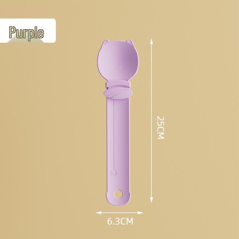 Hangable Non-Spill Anti-Bite Cat Feeding Spoon
