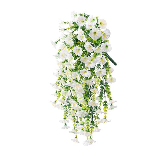UV Resistant Faux Petunias Hanging Arrangement for Outdoor Decorations