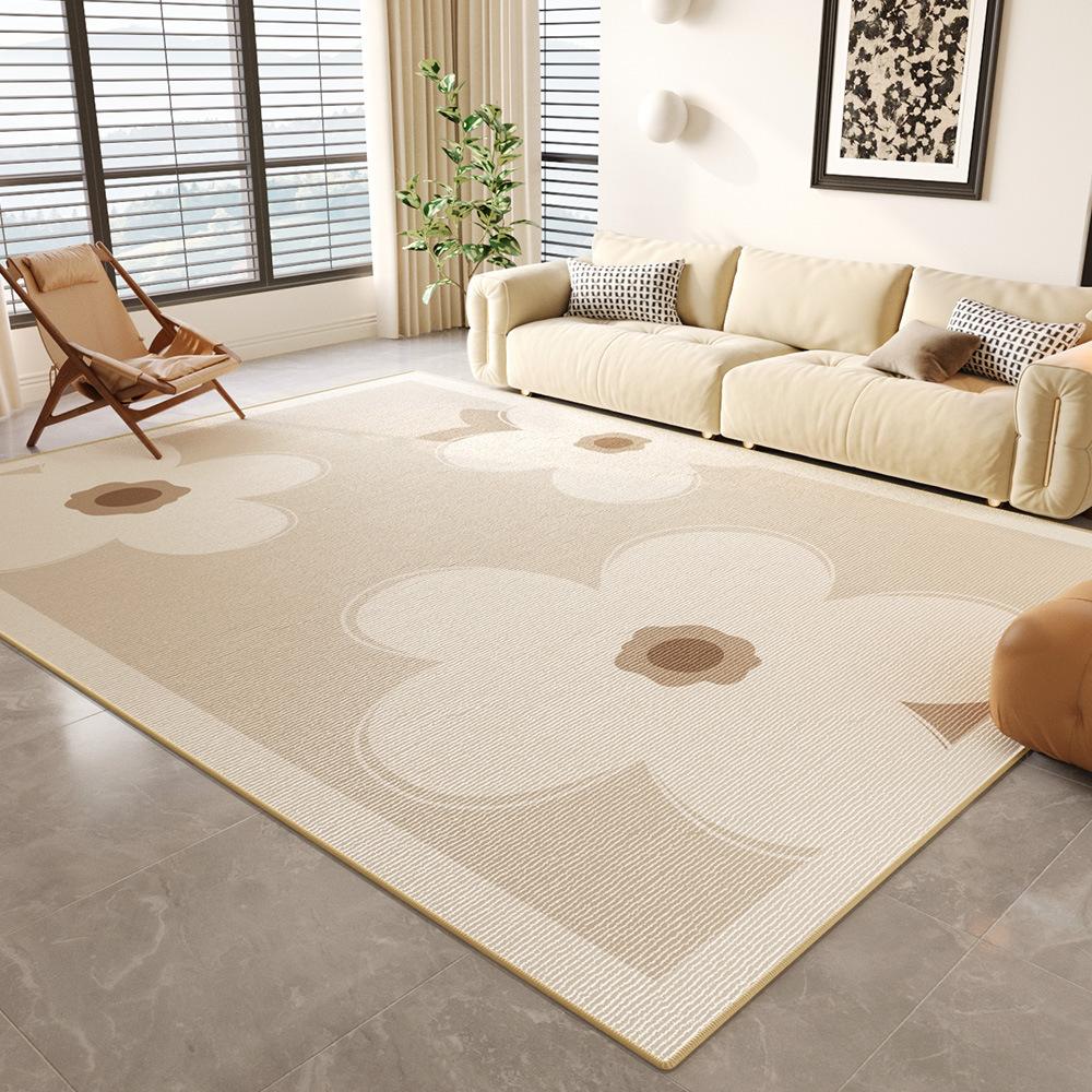 Cream Wind Carpet Living Room Leave-In Washable Sand Wiping Coffee Table Dirt-Resistant Non-Slip Mat Bedroom Bedside Easy To Take Care Of Floor Mat