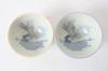 Mino Ware Pair of Rice Set of Made in Crane Blue MIG013 Bowls, 2, Medium-Sized, Japan, Design, & Orange,