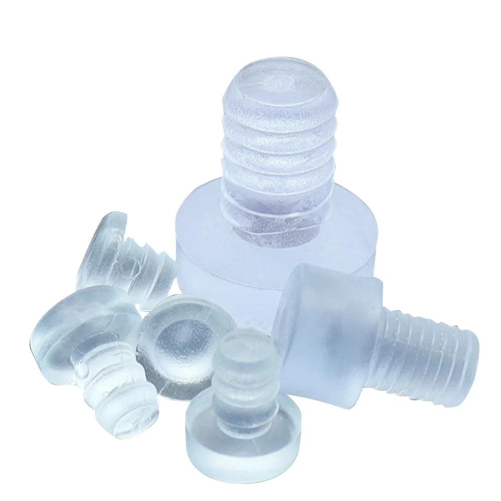 10/20/50/100pcs Clear Furniture Embedded Bumpers Kit Glass Table Feet Soft Thread Chair Leg Stem Bottom Pad Floor Protectors