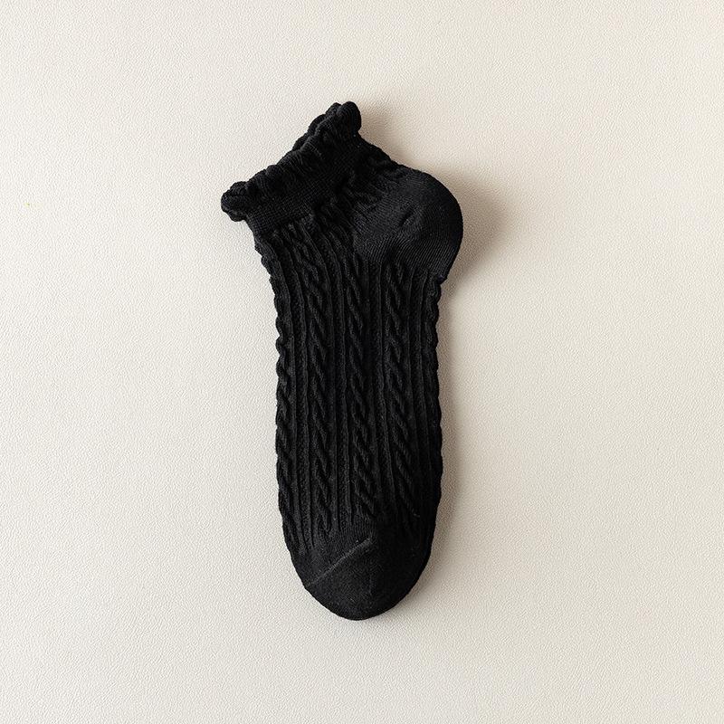 5 Pairs of Women's Summer Thin Retro Pure Cotton Twist Sports Socks