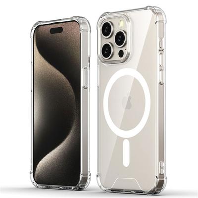 Luxury Magsafe Transparent Case For iPhone 16 15 14 13 12 11 Pro Max Plus Magnetic Wireless Charge Shockproof Soft Bumper Cover