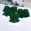 Yousheng Velvet Christmas Bows Stuffed Plush Xmas Hanging Bows Ornament with Fluffy White Fur Trim for Holiday Tree Garland Fireplace Decoration