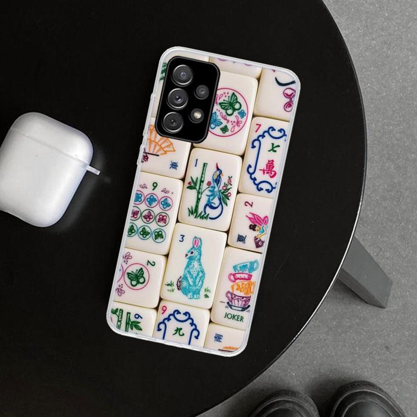 Creative Mahjong Phone Case Cover for Samsung Galaxy A12 A22 A32 A52 A72 A02S A51 A50S A31 A20S A10S Note 20 Ultra 10 Plus Galax