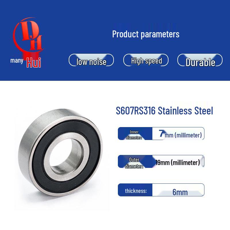 316 Stainless Steel Acid and Alkali Resistant Miniature Ball Bearing (Models 603-609, 688)